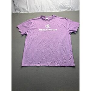 Smith & Wesson Men Logo Graphic T Shirt Purple 3XL Polyester Outdoor Tee